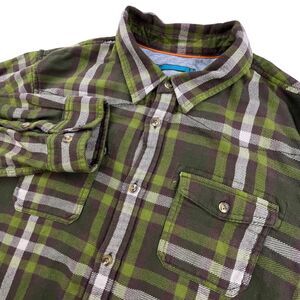 The North Face Green and Brown Plaid Casual Button Down Shirt